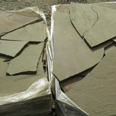 Камень природный пластушка песчаник серо-зеленый натуральный - main